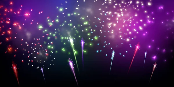 Feuerwerk Bunt Weihnachten Themenbezogene Feier Party Happy New Year Hintergrunddesign — Stockvektor