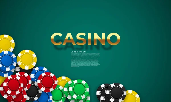 Jogar Cartas Ganhar Fichas Casino Mão Poker Voando Fichas Realistas —  Vetores de Stock