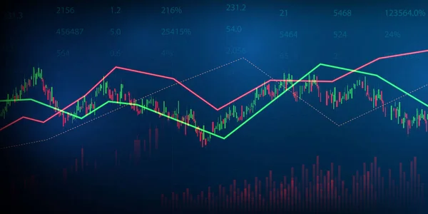 Börs Ekonomisk Graf Med Diagram Affärsmässiga Och Finansiella Begrepp Och — Stock vektor