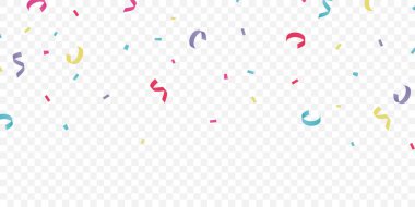 Kutlama için zigzag çizen konfeti arka planı çarpıcı renkler. Festivalsel dekorasyon vektör çizimi