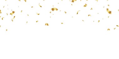 Büyüleyici altın konfeti arka planı kutlama için aşağı zigzag. Festivalsel dekorasyonun vektör illüstrasyonu.