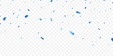 Lüks mavi konfeti desenli arka plan. Kutlama için zikzak deseni. Festivalsel dekorasyonun vektör illüstrasyonu.