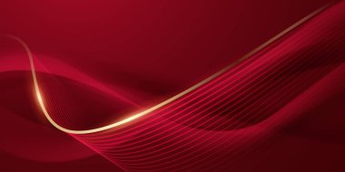 Soyut arkaplan tasarımı modern kırmızı ve altın geometrik elementler vektör çizimi