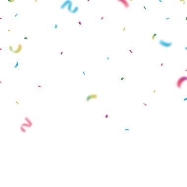 Kutlama için zigzag çizen konfeti arka planı çarpıcı renkler. Festivalsel dekorasyon vektör illüstrasyonu