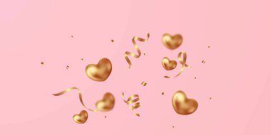 Sevgililer Günü arkaplanı güzel kalplerle süslenmiş. Vektör illüstrasyonu.