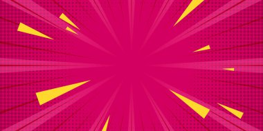 Yarıtonluk Pop Art Style Star Explosion Model Karikatür Arkaplanı, Klasik Tone Light Efekt Vektör İllüstrasyonu Gradyan Desenli Afişi