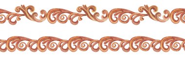 El yapımı dikişsiz suluboya kurdele. Rokoko monogram süslemelerle sınırlandırılmış. Dekoratif yapıştırıcı bant, tekstil, koleksiyon defteri, tasarım ve diğer amaçlar için bir desen dizisi.