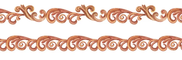 El yapımı dikişsiz suluboya kurdele. Rokoko monogram süslemelerle sınırlandırılmış. Dekoratif yapıştırıcı bant, tekstil, koleksiyon defteri, tasarım ve diğer amaçlar için bir desen dizisi.