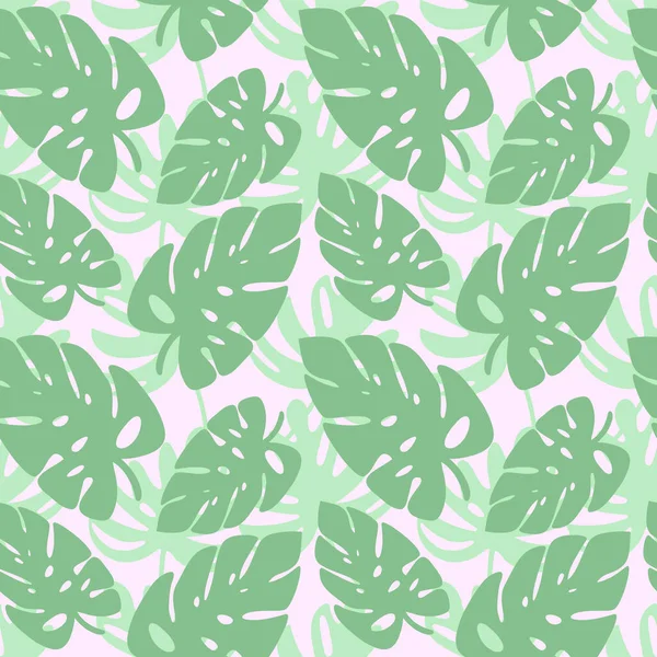 Vector seamless tropical pattern. Pastel abstract background with palm leaves for fabrics, decoration, design, wallpaper, stationery, prints, wrapping paper, etc.