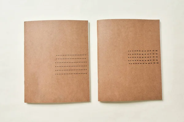 Two school copybooks made from recycled paper — Stock Photo, Image