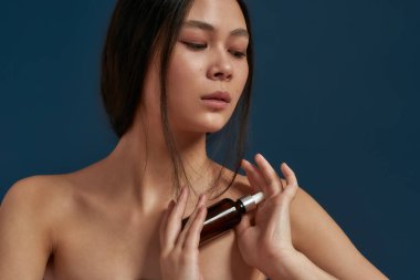 Beautiful model with advertising products