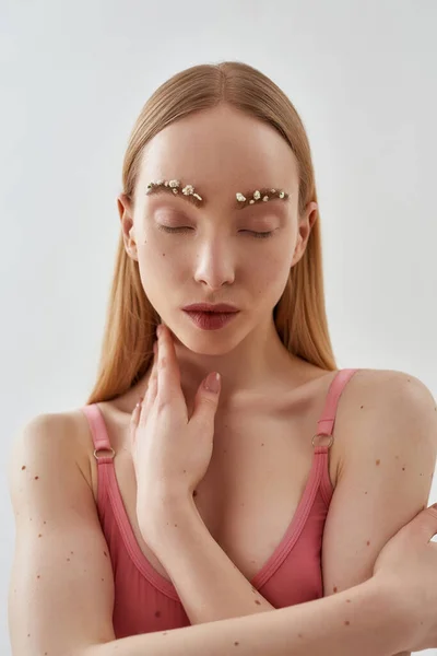 Beautiful Young Caucasian Female Model With Slim Body Wearing Pink Transparent  Underwear Looking At Camera While Standing Isolated Over Light Gray  Background Stock Photo - Download Image Now - iStock