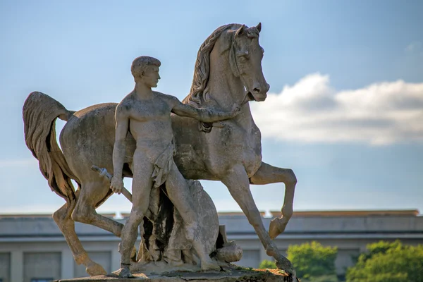 Statue of horseman in Paris — Stock Photo, Image