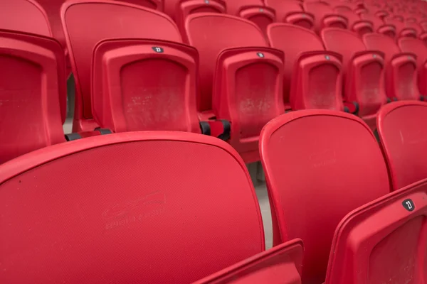 Bright red stadium seat — Stock Photo, Image