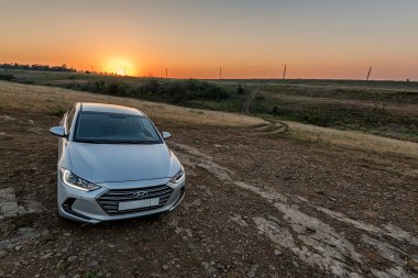 Rostovskaya Oblast, Rusya Federasyonu - Temmuz 2016 yaklaşık: yeni Hyundai Elantra