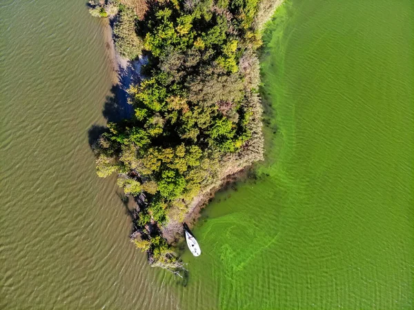 Vista aérea de la estepa y el alto río Don en Rusia. Hermoso paisaje de verano —  Fotos de Stock