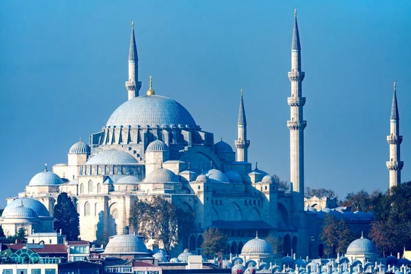 A bela vista sobre Suleymaniye Mosquei Istambul, Turquia. — Fotografia de Stock