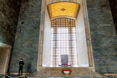 ANKARA, TURKEY - 14 Aralık 2020: Anitkabir 'deki Atatürk Anıtmezarı