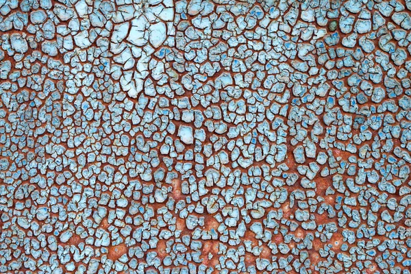 Peinture fissurée sur surface métallique corrodée — Photo