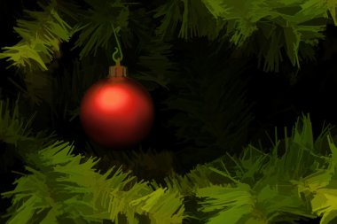 Çam ve topu Xmas arka plan