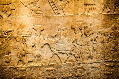29. 07. 2015, Londra, İngiltere, British Museum - Mısır sahne oyulmuş.