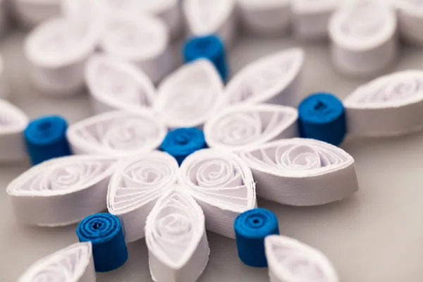 Paper snowflakes made with quilling technique — Stock Photo, Image