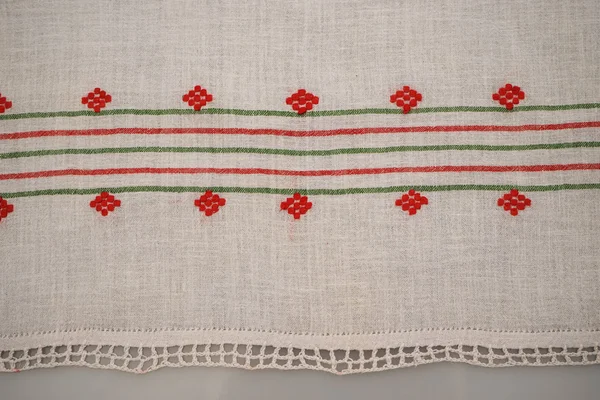 Roemeense traditionele blouse - texturen en traditionele motieven, vintage texturen — Stockfoto