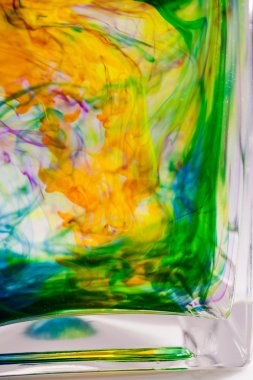 Mürekkep ve küçük kabarcıklar ile soyut kompozisyon. Güzel arka plan, doku ve renk