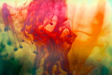 Mürekkep ve küçük kabarcıklar ile soyut kompozisyon. Güzel arka plan, doku ve renk