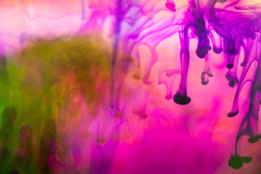 Mürekkep ve küçük kabarcıklar ile soyut kompozisyon. Güzel arka plan, doku ve renk