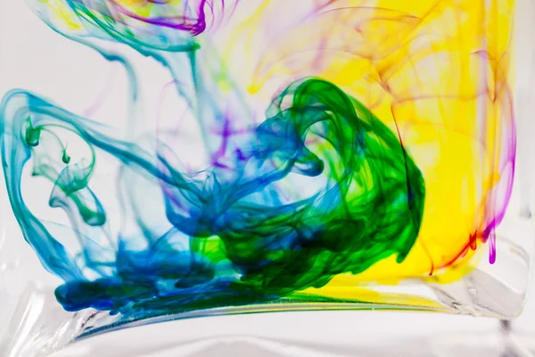 Abstracte compositie met inkt en kleine bubbels. Mooie achtergrond, de textuur en de kleuren — Stockfoto