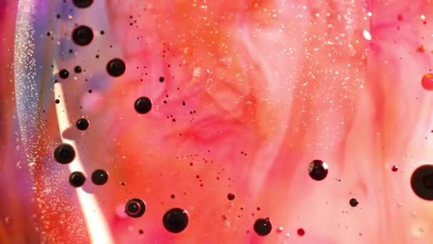 オイル、水、インク美しい抽象の混合 — ストック動画