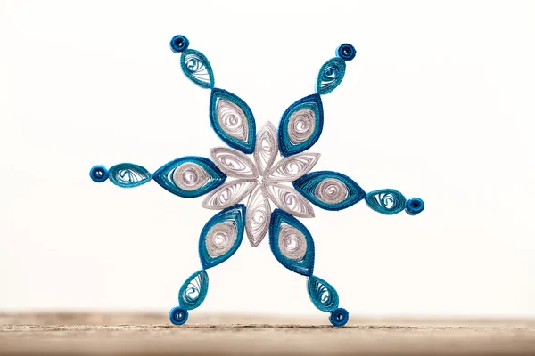 Paper snowflakes made with quilling technique - macro details — Stock Photo, Image