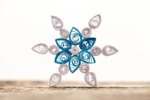 Paper snowflakes made with quilling technique - macro details — Stock Photo, Image