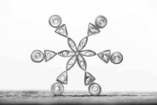 Paper snowflakes made with quilling technique - macro details — Stock Photo, Image