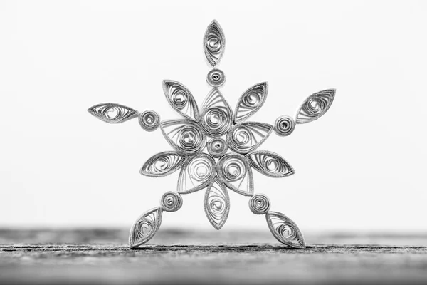 Paper snowflakes made with quilling technique - macro details — Stock Photo, Image