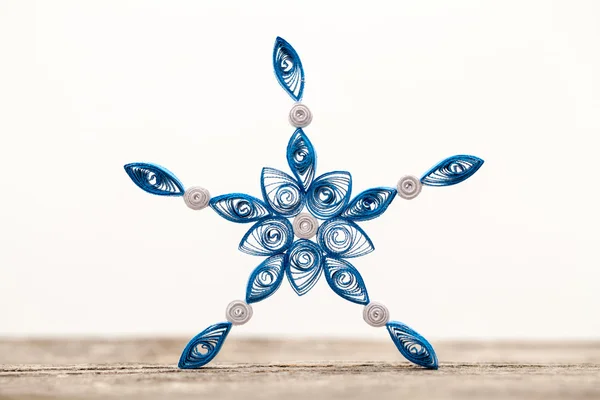 Paper snowflakes made with quilling technique - macro details — Stock Photo, Image