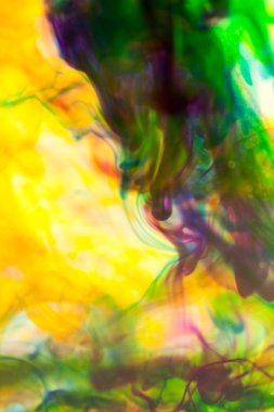 Mürekkep ve küçük kabarcıklar ile soyut kompozisyon. Güzel arka plan, doku ve renk