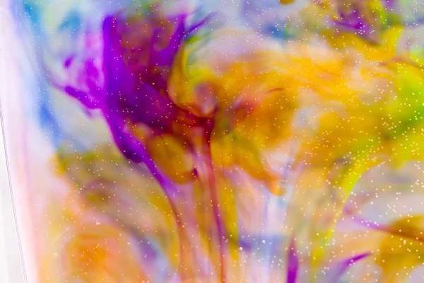 インクと小さな泡で抽象的な構成。美しい背景、テクスチャ、および色 — ストック写真