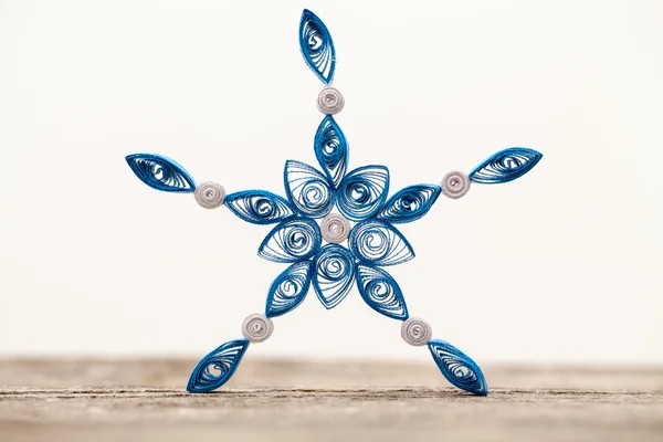 Paper snowflakes made with quilling technique - macro details — Stock Photo, Image