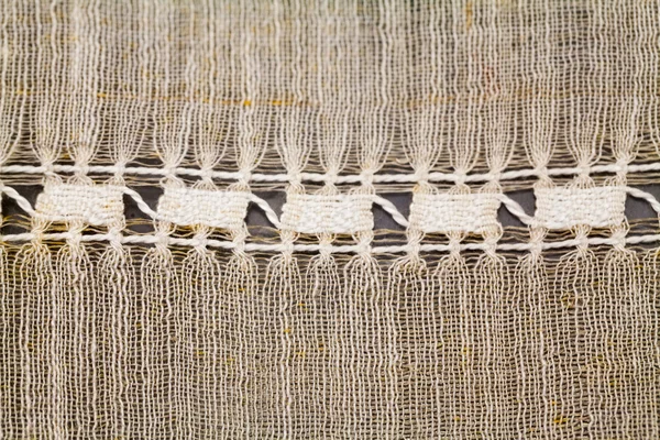 Textura têxtil vintage com bordado bonito e fino — Fotografia de Stock