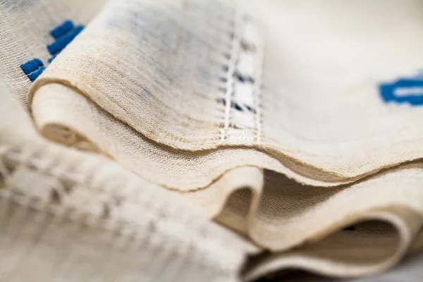 Textura têxtil vintage com bordado bonito e fino — Fotografia de Stock