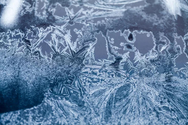 얼음 꽃-유리에 텍스처와 배경입니다. 높은 해상도 샤 프, 아름 다운 세부 정보 — 스톡 사진
