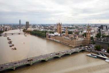 22.07.2015, Londra, İngiltere. Panoramik Londra London Eye'dan