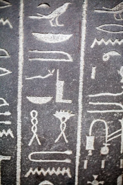 29. 07. 2015, Londýn, Velká Británie, Britské muzeum hieroglyfy na egyptské rakve — Stock fotografie