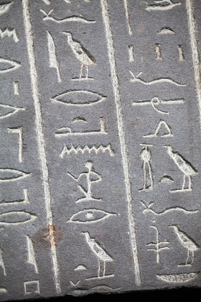 29. 07. 2015, LONDRES, ROYAUME-UNI, MUSÉE BRITANNIQUE Hiéroglyphes sur cercueils égyptiens — Photo