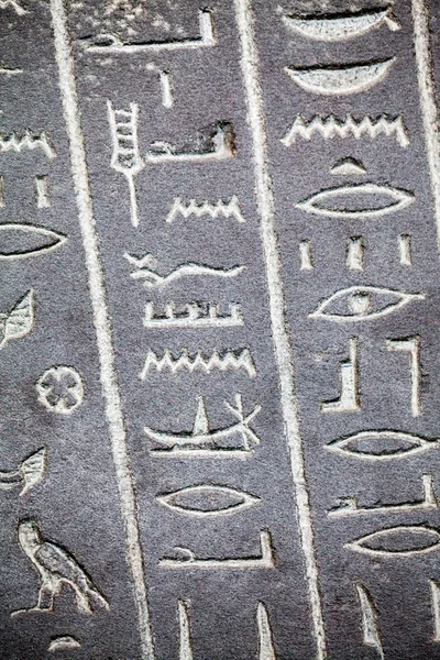 29. 07. 2015, Londýn, Velká Británie, Britské muzeum hieroglyfy na egyptské rakve — Stock fotografie