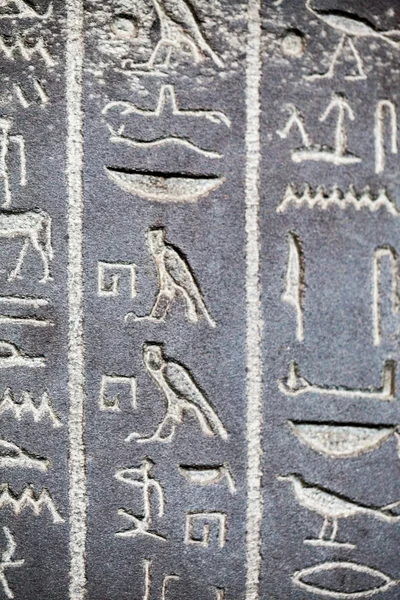 29. 07. 2015, Londýn, Velká Británie, Britské muzeum hieroglyfy na egyptské rakve — Stock fotografie