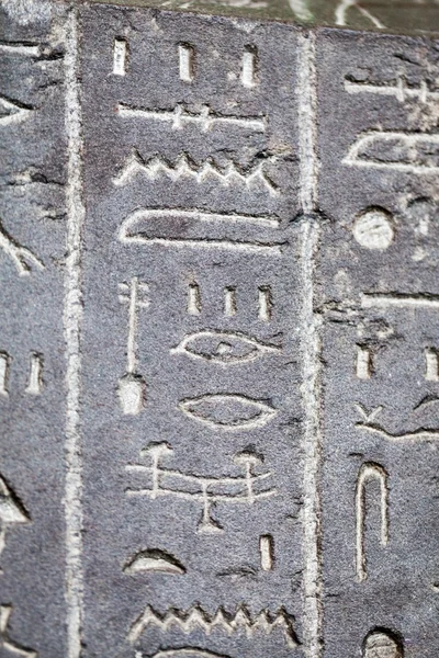 29. 07. 2015, LONDRES, ROYAUME-UNI, MUSÉE BRITANNIQUE Hiéroglyphes sur cercueils égyptiens — Photo