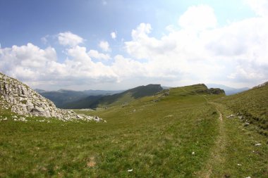 Romanya 'daki Güney Karpatlar' ın bir parçası olan Bucegi Dağları 'ndan manzara 